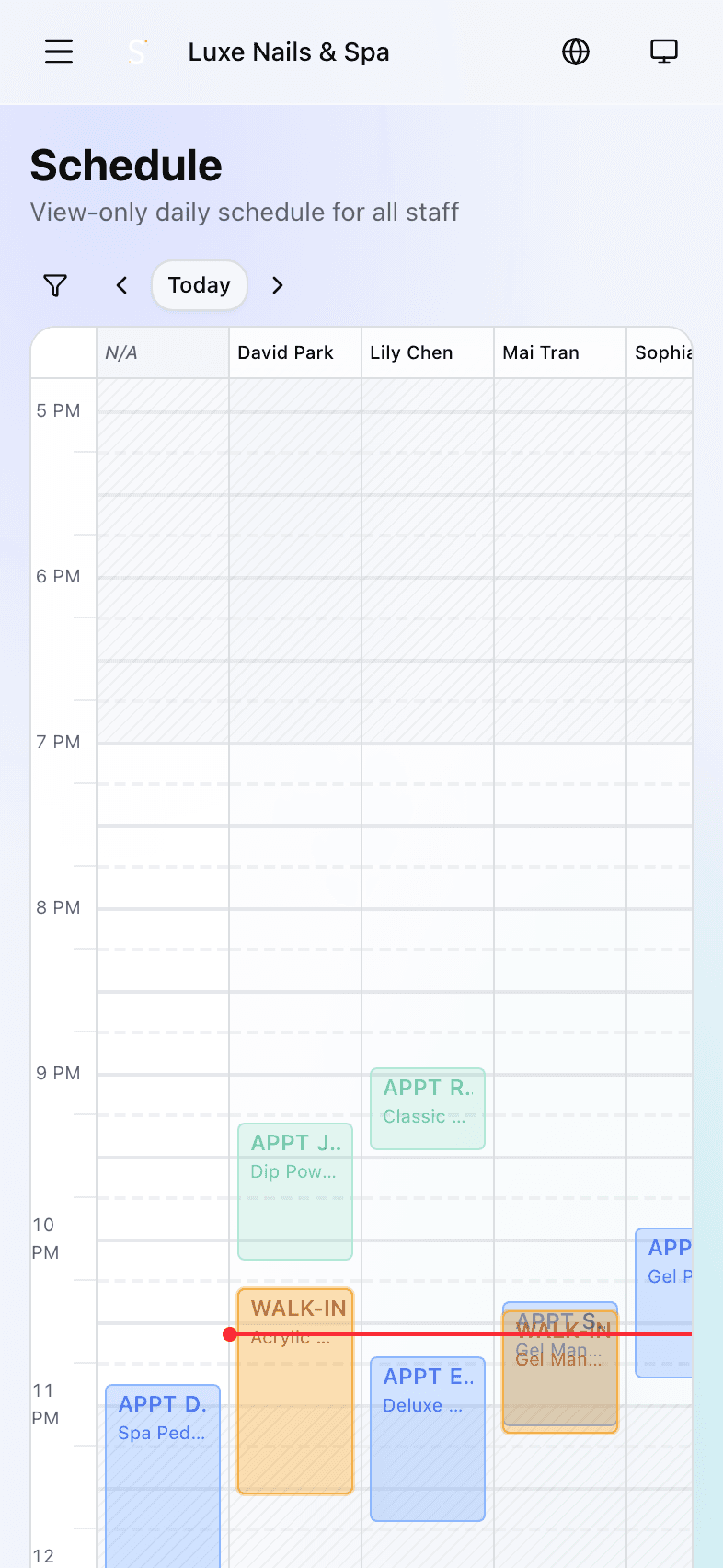 Tech Schedule